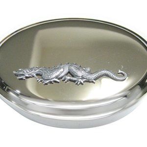 Fierce Dragon Oval Trinket Jewelery Box
